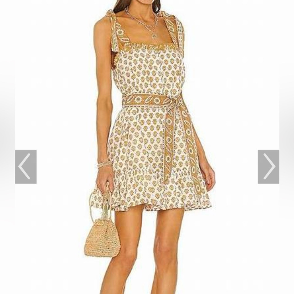 Cleobella Mustard and White Patterned Blouse